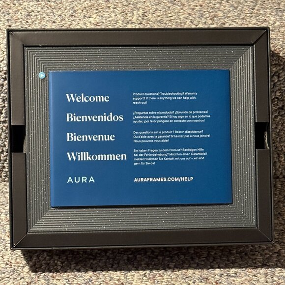 Aura Mason Luxe 9.8”x7.8” Digital Frame Pebble AF700-BLK Hi-res Pixel NIB - Picture 6 of 7
